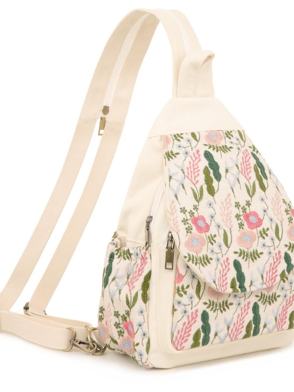 Embroidered Sling Bag for Women, Crossbody Backpack Purse Anti-Theft Travel